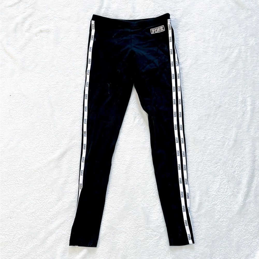Victoria’s Secret PINK Black Side Stripe Cotton Leggings